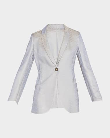 Giorgio Armani Abstract Jacquard Single-Breasted Blazer