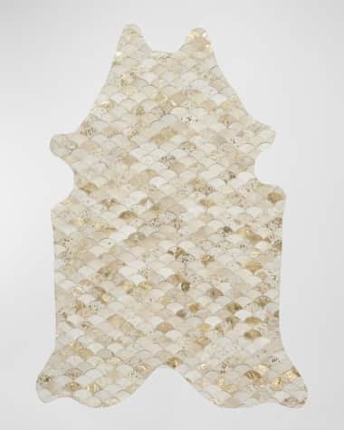 Nourison Scalloped Hair on Hide Rug, 5' x 7'