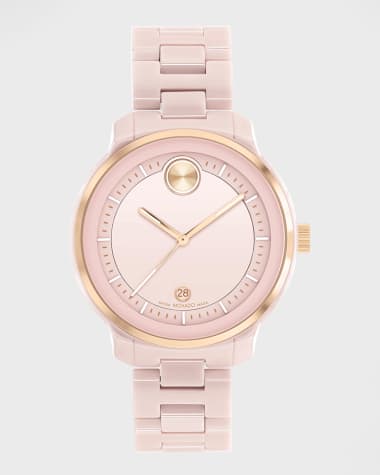 Movado Bold Verso Two-Tone Ceramic Bracelet Watch, 39mm