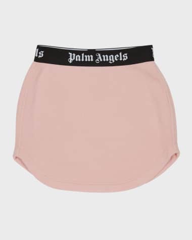 Palm Angels Girl's Logo-Print Waistband Sweat Skirt, Size 4-12