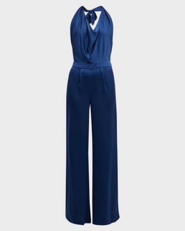 Ramy Brook Harriet Satin Halter Jumpsuit