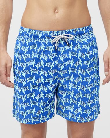 New Louis Vuitton Men's Swim Trunks. Blue and White Accents