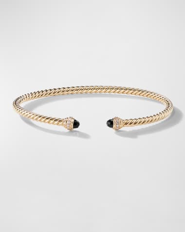 David Yurman Cablespira Bracelet with Gemstone and Diamonds in 18K Gold, 3mm