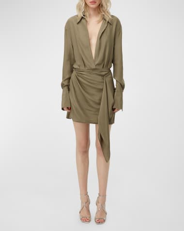 Gauge 81 Gravia Silk Draped Mini Dress