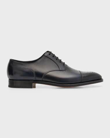 John Lobb Men's Hartland Cap Toe Brogue Leather Oxfords