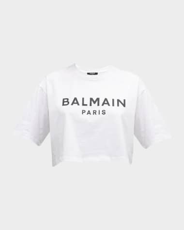 Balmain Logo-Print Crop T-Shirt
