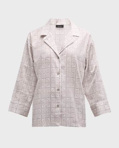 Natori Cropped Infinity-Print Cotton Pajama Set