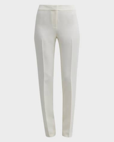 Lafayette 148 New York Barrow Straight-Leg Wool-Silk Pants