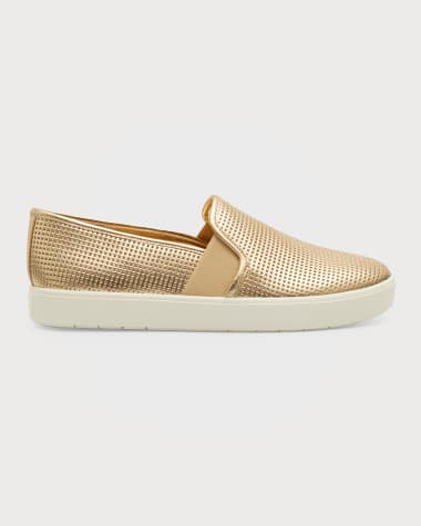 Vince Blair Metallic Slip-On Sneakers