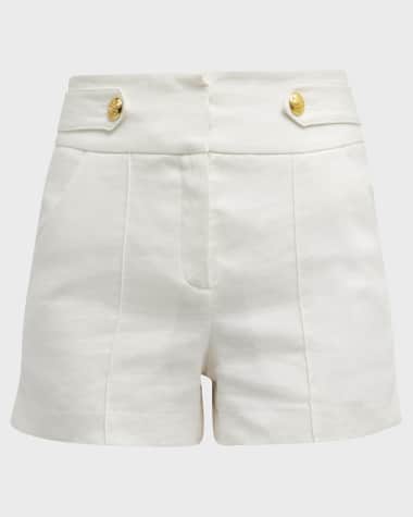 Veronica Beard Runo Linen Tailored Shorts