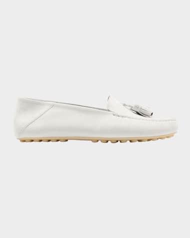 Loro Piana Leather Tassel Moccasin Driver Loafers