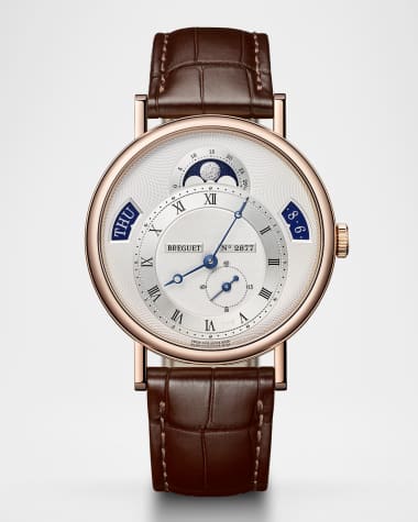 Breguet Classique Calendrier 18K Rose Gold 39mm Watch with Alligator Strap