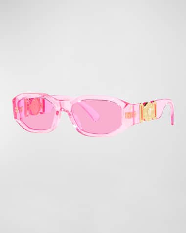 Versace Girl's Medusa Angular Rectangle Acetate Sunglasses