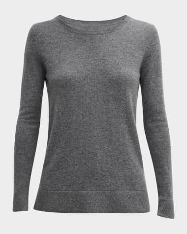 Neiman Marcus Cashmere Collection Cashmere Basic Crewneck Top