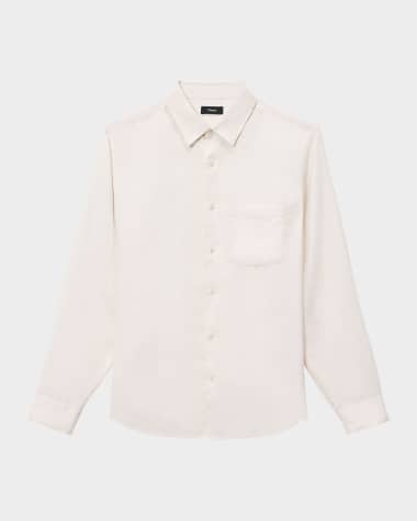 Theory Men's Solid Linen Sport Shirt