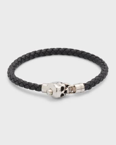 McQueen Men's Skull Chain Leather Bracelet