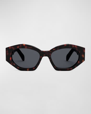 Celine Triomphe Logo Acetate Cat-Eye Sunglasses