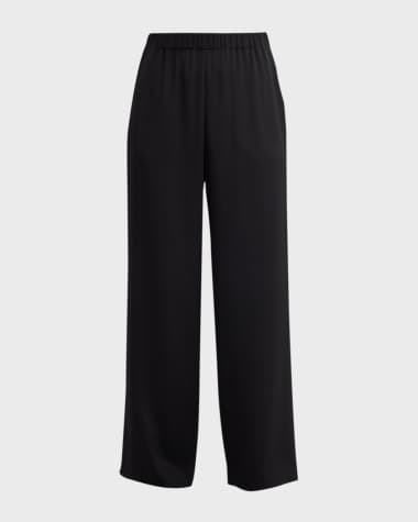 Lafayette 148 New York Perry Wide-Leg Stretch Silk Pants