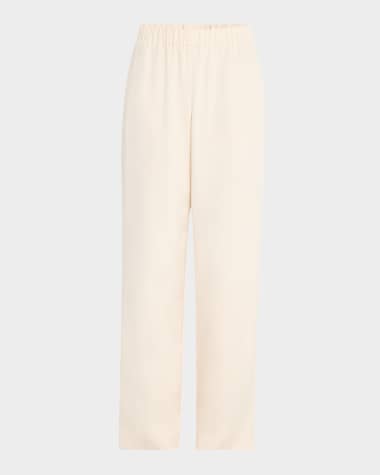 Lafayette 148 New York Perry Wide-Leg Stretch Silk Pants