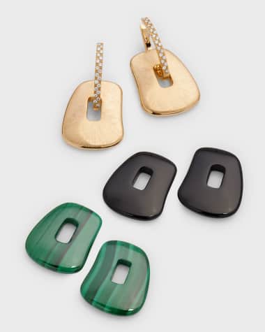 Mattioli 18K Yellow Gold Puzzle Earrings with Diamonds, Set of 3