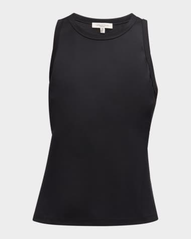 Lafayette 148 New York Swiss Cotton Rib Racerback Tank