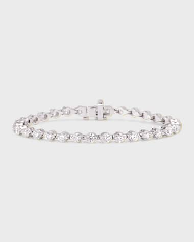 Neiman Marcus Diamonds 18K White Gold Round Diamond Tennis Bracelet, 8.37tcw, 7"L