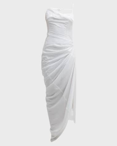 Jacquemus La Robe Saudade Longue Ruched Maxi Dress