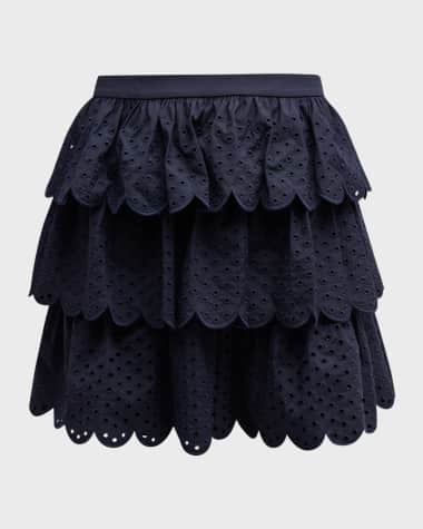 Jason Wu Scalloped Tiered Eyelet Mini Skirt