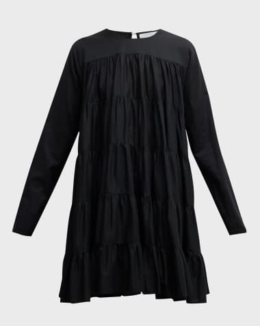 Merlette Soliman Tiered Long-Sleeve Mini Dress
