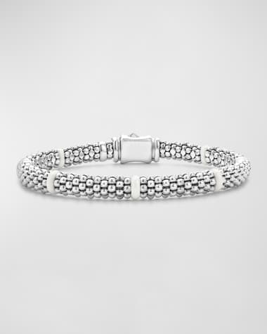 LAGOS Sterling Silver Caviar Ceramic Station Bracelet