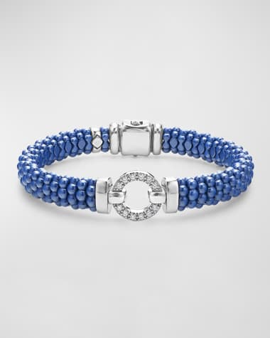 LAGOS Sterling Silver Blue Caviar Diamond Bangle