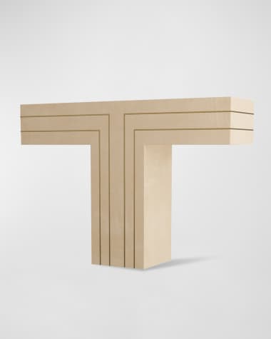 Arteriors Romeo Leather Console Table