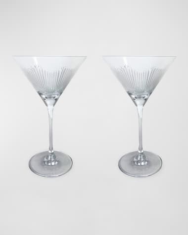 Neiman Marcus Cut Martini Glasses, Set of 4