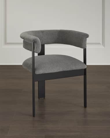 Interlude Home Darcy Pewter Faux Fur Dining Chair