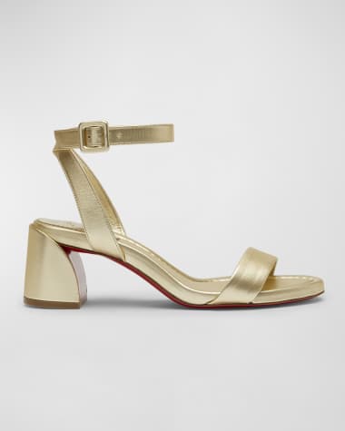 Christian Louboutin Tangueva Colorblock T-Strap Red Sole Sandals - Bergdorf  Goodman