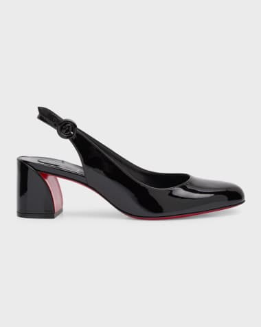 Christian Louboutin So Jane Patent Red Sole Slingback Pumps
