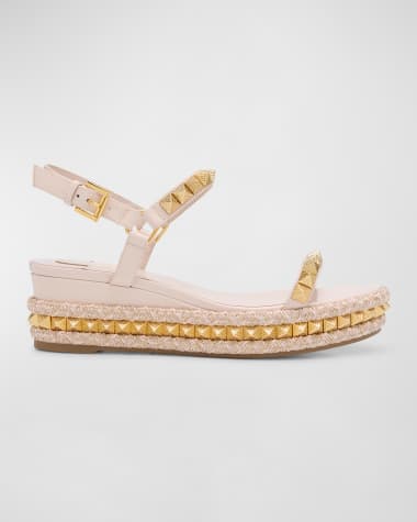 Christian Louboutin Pyraclou Patent Spike Wedge Sandals