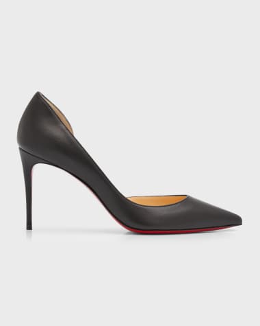 Christian Louboutin Iriza Leather Half-d'Orsay Red Sole Pumps