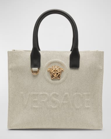 Versace La Medusa Small Canvas Tote Bag