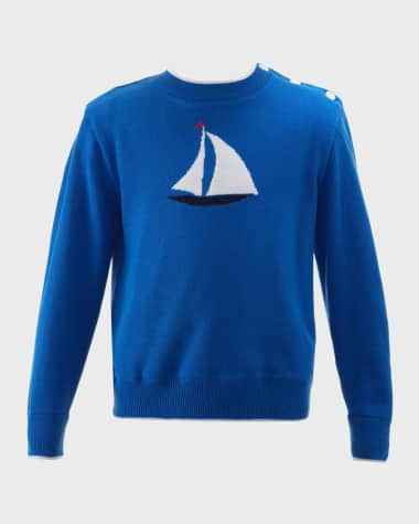 Rachel Riley Boy's Sailboat Intarsia Sweater, Size 2-10