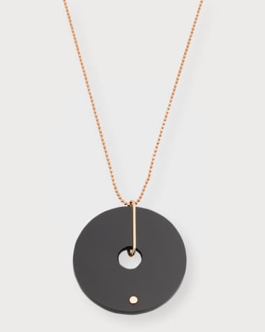 GINETTE NY Donut Onyx On Chain Necklace