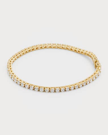 Neiman Marcus Diamonds 18K Yellow Gold GH/SI Diamond 4-Prong Bracelet, 7"L, 4.48tcw