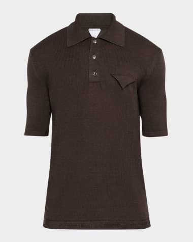 Bottega Veneta Men's Linen-Knit Polo