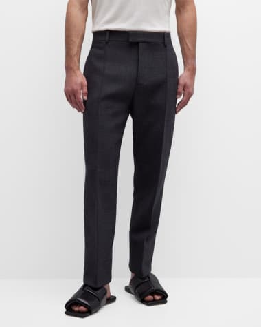 Sartorial high-rise wool slim pants in black - Bottega Veneta