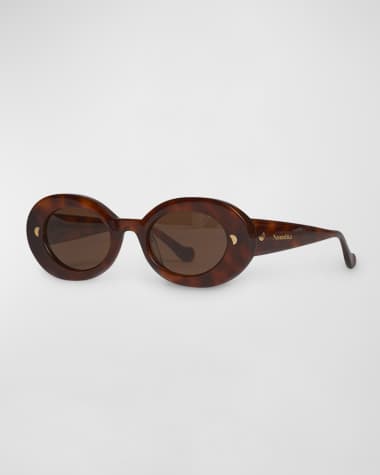 Nanushka Giva Oval Acetate Sunglasses