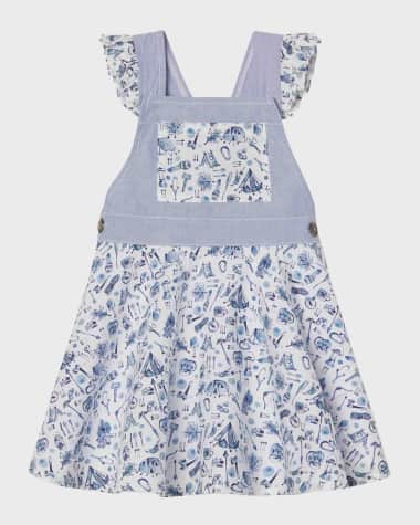 Classic Prep Childrenswear Girl's Kennedy Ernest's Adventure-Print Combo Dress, Size 3M-2
