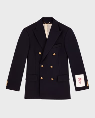 Golden Goose Men's Double-Breasted Gabardine Blazer