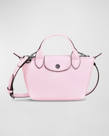 Longchamp pink Small Le Pliage Cuir Top-Handle Bag