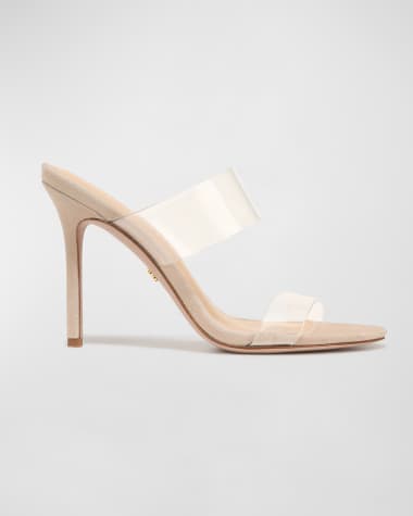 Veronica Beard Asha Transparent Dual-Band Slide Sandals