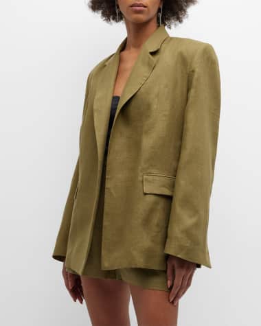 IN THE MOOD FOR LOVE Lycia Linen Open-Front Jacket